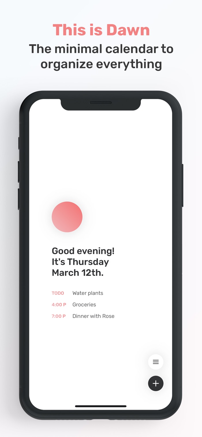 Dawn - app screenshot